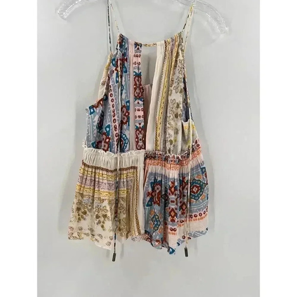 Free People “Bellini” Patchwork Adjustable Tank Oversized Small BOHO Festival EC - Picture 3 of 11